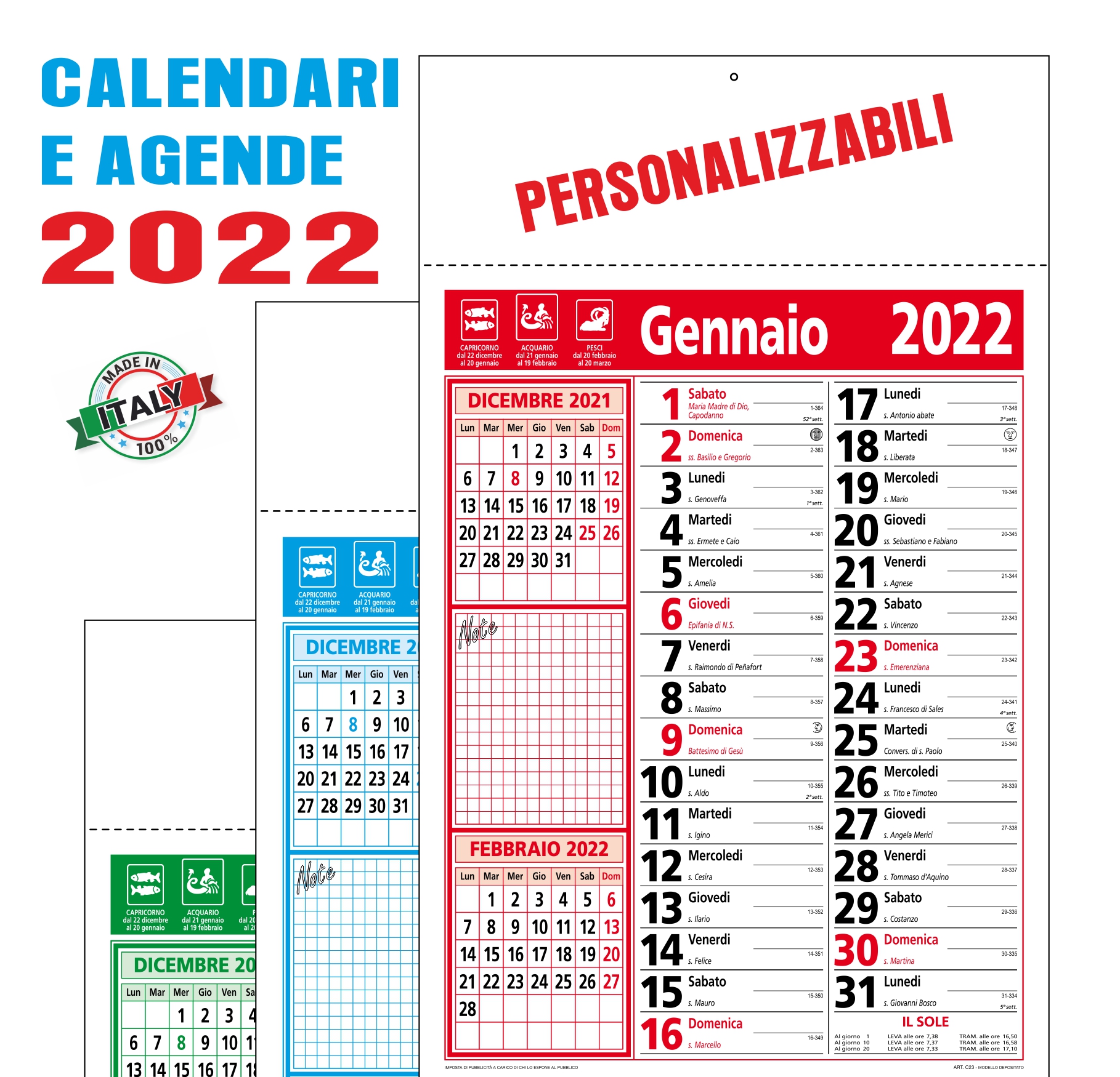 Pergamena Calendario Personalizzato con Foto Testi e Immagini - Gadget  Eventi